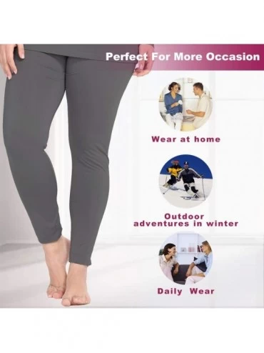 Thermal Underwear Women's Thermal Pants Plus Size Fleece Lined Leggings Underwear Ultra Soft Bottoms - Dark Grey - CX18AU7XU8...